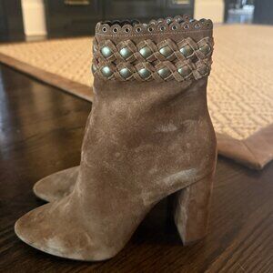 Saint Laurent Brown Suede Boots | Size 37